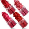 thumbnail image 1 of DEBGFS Paillettes Holographiques Rouges Épaisses Fines Festival Cosmétique Paillettes Épaisses Ongles Corps Visage Fard à Paupières Cheveux Résine Paillettes Dégradé Paillettes Scintillantes Flocons Hexagone Arts et Artisanat Paillettes, 1 of 5