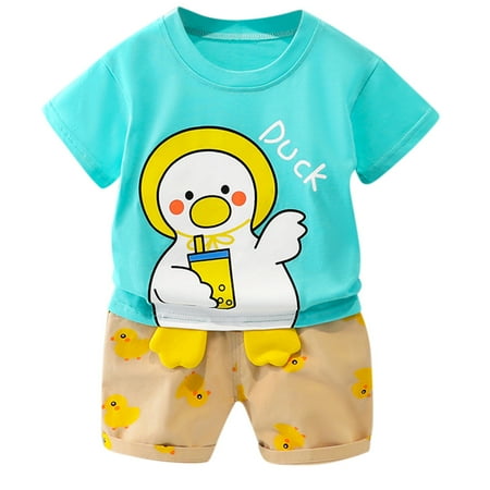 

TAIAOJING Toddler Baby Boy 2 Piece Outfit Girl CottonCartoon Animal PrintedCasual2PC Set Clothes Set