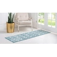 thumbnail image 3 of Rugs.com Lattice Trellis Collection Rug – 6 Ft Runner Blue Low-Pile Rug Perfect For Hallways, Entryways, 3 of 9