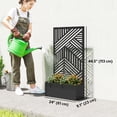 thumbnail image 3 of Outsunny Metal Planter Box with Trellis, 44.5" Raised Garden Bed, 3 of 10