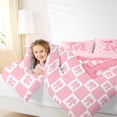 thumbnail image 4 of jejeloiu Kawaii Bowtie Plaid Queen Comforter Set,Pink Letter M Bedding Comforter Set For Bowtie Girls Reversible 3 Pieces, 4 of 8