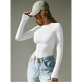 thumbnail image 5 of MOYIKO Slim Fitted Long Sleeve Shirts for Women Crewneck Tees Tight Basic Tops, 5 of 8