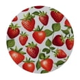 thumbnail image 4 of HAOXIT Spring Tablecloth, Cartoon Style Strawberries on White Background Fresh Fruit Pattern Image, Dining Room Kitchen Round Table Cover, 4 of 8
