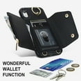 thumbnail image 5 of ChicShell Wallet Case for Apple iPhone XR, Crossbody Shoulder Strap Hand Wrist Cards Holder Ring Stand Bumper Drop Protection Phone Case for Girls Women, Black, 5 of 9
