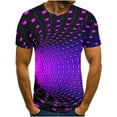 thumbnail image 1 of Fridja T-Shirt à Imprimé pour Homme Été Décontracté Grande Taille Manches Courtes Col Ras du Cou T-Shirt à Imprimé 3D Haut Graphique Abstrait Fantaisie pour Cyclisme Jogging (Violet, 3TG) (Violet, 3TG), 1 of 4