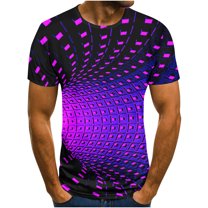 Patlollav Mens T-Shirt 3D Unrelocated Abstract Print Short Sleeve Daily Holiday Tops Blouses