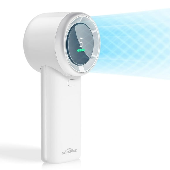WHATOOK Mini ventilador portátil: ventilador de refrigeración de alta velocidad, 10 horas de duración de la batería, recargable por USB, pequeños elementos esenciales para mujeres, viajes a la playa,