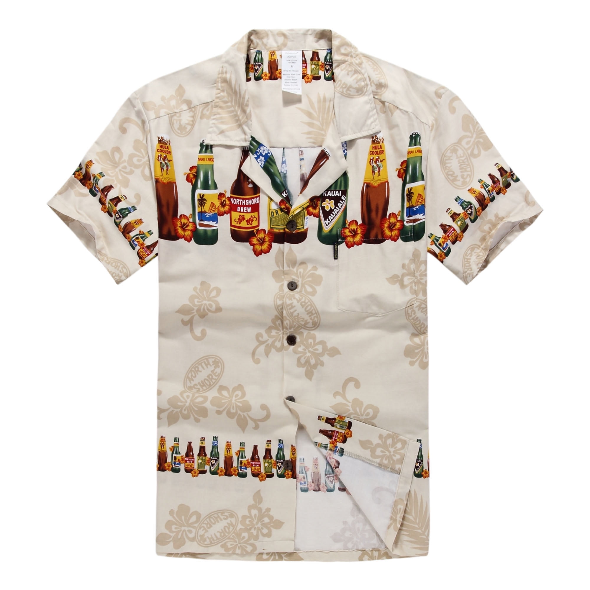 Hawaiian Shirt Aloha Shirt in Tan Brew - Walmart.com