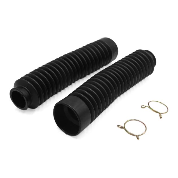 2pcs Black Universal Motorcycle Rubber Front Fork Cover Shock Absorber