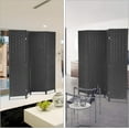 thumbnail image 5 of XF XINFENG Room Divider, 4 Panel Folding Privacy Screen 6ft Tall Wall Divider Wood Screens Dorm Partitions Freestanding Temporary Wall Room Furniture Separators-Black, 5 of 7