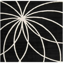 BoutiqueRugs Harlem Contemporary Area Rug - Black, Cream - 4' Square