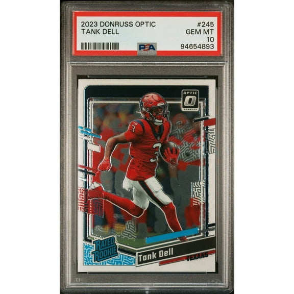 Graded 2023 Panini Donruss Optic Tank Dell #245 Rookie RC Football Card PSA 10 Gem Mint