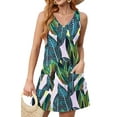 thumbnail image 3 of Fantaslook Summer Dresses for Women Casual V Neck Sleeveless Sundresses Floral Beach Short Dress with Pockets, 3 of 8
