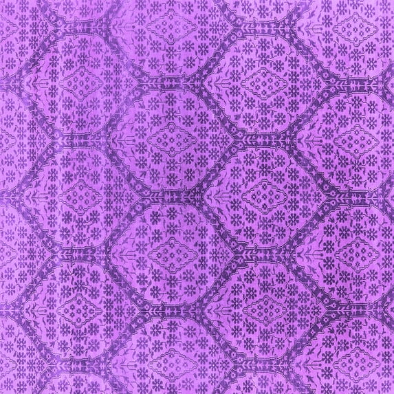Ahgly Company Indoor Square Oriental Purple Industrial Area Rugs, 5' Square