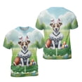 thumbnail image 3 of Happy Easter Hello Spring Jack Russell Terrier Playing Football All Over Print 3D Shirt Unisex Merch Parson Jack Dog Lover - 13003, 3 of 6