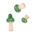 thumbnail image 3 of M Buder Wooden Mushroom Decor 3 Pcs Set Cute Desktop Figurines Green Colorful Ornaments for Home Office Living Room Nursery Decoration 2.87 inches / 7.3 cm Tall Crafted Art Knick-Knacks, 3 of 9