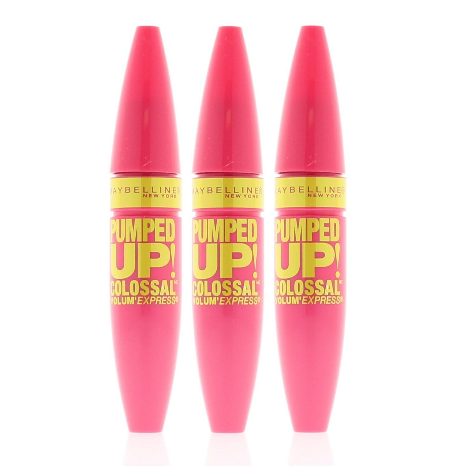 Maybelline Volum'Express Pumped Up! Colossal Mascara 214 Glam Black 0.33 oz (3 Pack)