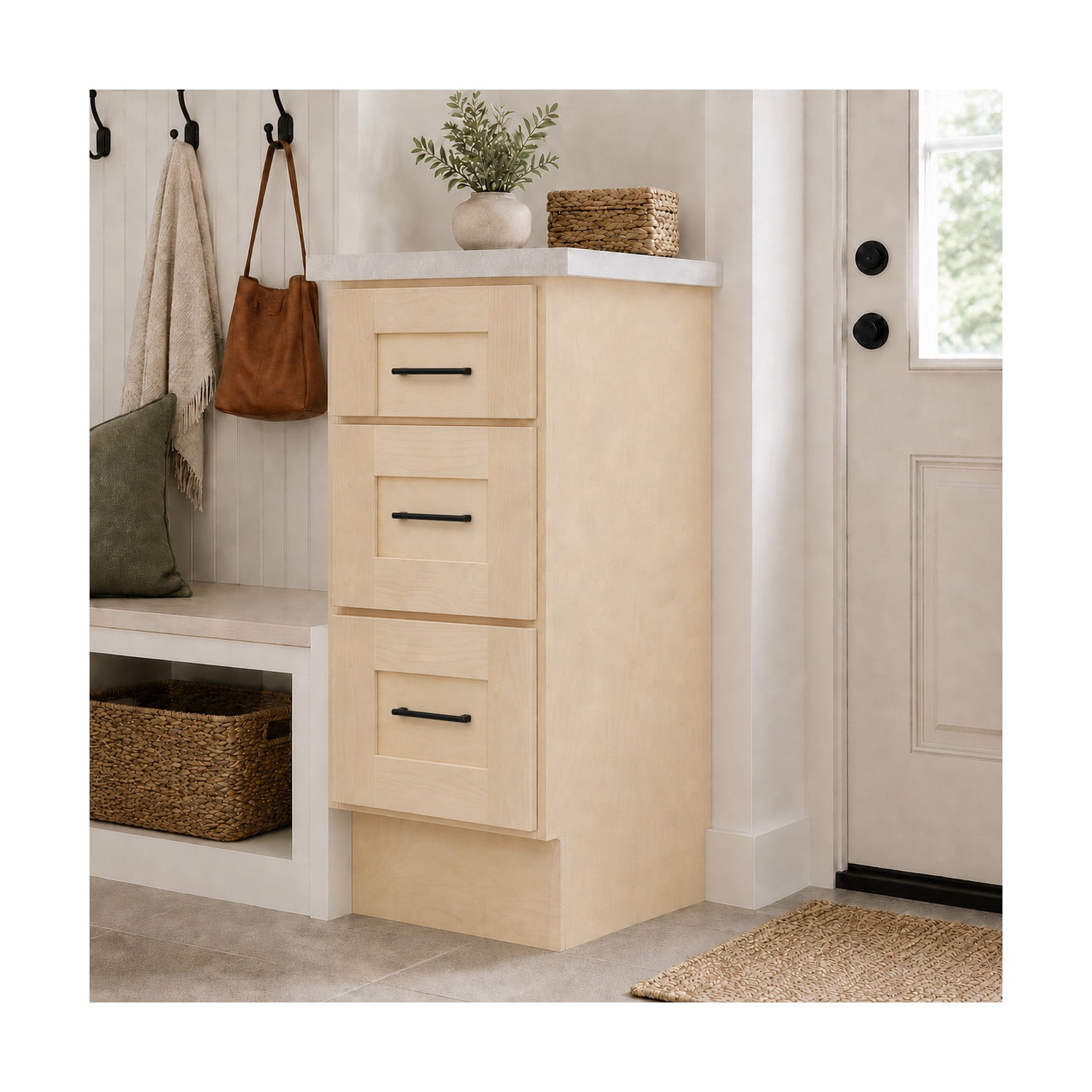Design House Brookings Kitchen Base Cabinet, Unfinished Birch, 18"