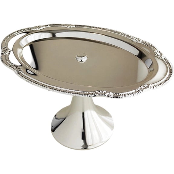 Vjnyvs Single Tier Metal Fruit Cake Stand, Pedestal Dessert Display Tray for Wedding Birthday Party