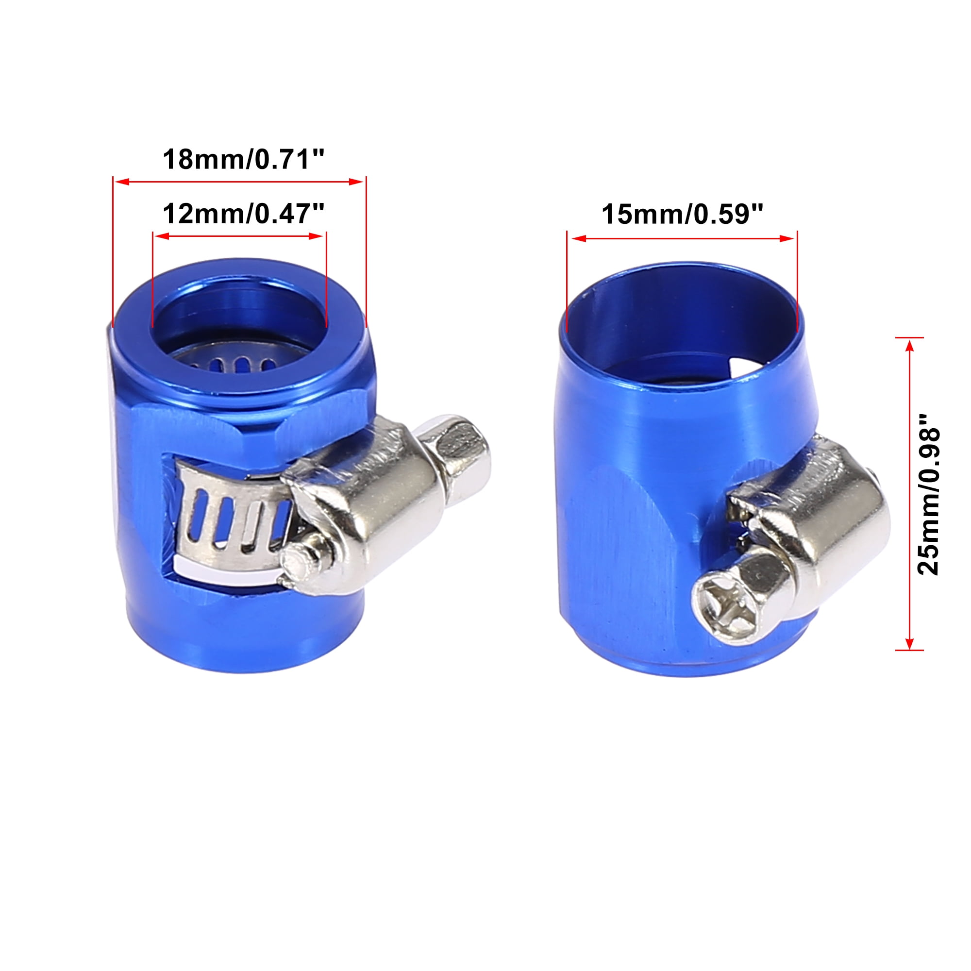 Unique Bargains 4 Pcs AN6 Hex Car Hose Finisher Flexible Rubber Pipe Clamp for Oil Fuel