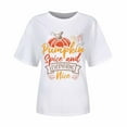 thumbnail image 4 of Camiseta de manga corta con estampado de Acción de Gracias informal para mujer Fridja  zx2382, 4 of 6