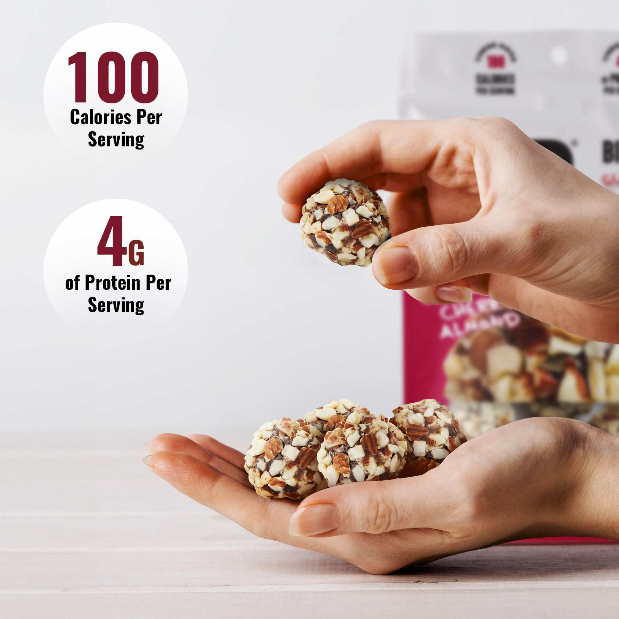The Gluten Free Brothers Chocolate Cherry Almond Bites - Gluten Free Protein Balls – Non GMO, Soy Free, Vegan – Snack Size Plant Based Protein Energy Balls, 4 Oz (6 Count)
