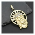 thumbnail image 4 of Diamond-Cut Jesus Face with Halo Pendant Unisex Adult 10K Two-Tone Gold, 15.74 Gr - GOLDUM NYC, 4 of 5
