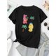 thumbnail image 2 of Camiseta De Verano Para Mujer, Moda Informal, Ropa Cómoda, Camisetas De Manga Corta MWomen'S Fashion Casual Crew Neck Short Sleeve Polyester T-Shirt, Creative Plush Animal Print, Simple Sports, Medi, 2 of 6