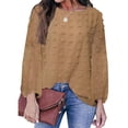 thumbnail image 1 of Blusa holgada con cuello redondo y lunares, blusa de manga larga transpirable a la moda para citas, 1 of 5