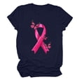 thumbnail image 1 of T-shirt Décontracté à Manches Courtes et Col Rond pour Femmes avec Design Inspirant de Sensibilisation au Cancer, Coupe Ample et Confortable, 1 of 4