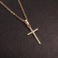thumbnail image 2 of Real 18K Gold Plated Cross Brass Cubic Zirconia Pendant Necklaces 18 inch, 2 of 3