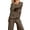 Coffee, variant on Women Knit Two Piece Outfit, Boat Neck Pleated Hem Sweater Top & High Waist Wide Leg Pants Elegant Loungewear Solid Color Multiple Shades S To 5XL Plus Size Friendly True To Size