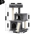 thumbnail image 1 of Cat Tree Luxury Cat Towers with Double Condos Spacious Perch Cat Hammock Fully Wrapped Scratching Sisal Post and Dangling Balls ShopWise Round, 1 of 11