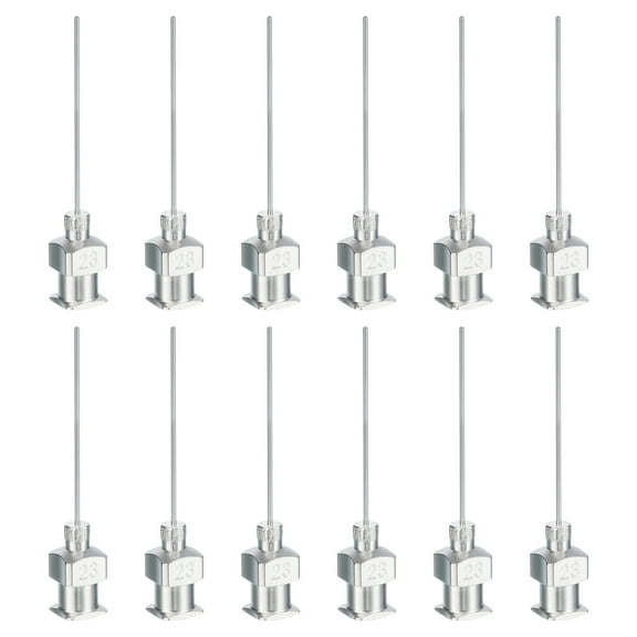 Uxcell 12 Pcs 23G 1 Inch Blunt Tip Dispensing Needle with Lure Lock for Refilling Liquid Inks Adhesives