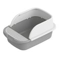 thumbnail image 2 of Caja de arena para gatos, desmontable, grande, a prueba de salpicaduras, semicerrada, portátil, pequeña caja de arena para animales, accesorios para g Gris52cmx36cmx21.5cm, 2 of 8