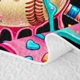 thumbnail image 5 of Homewish Pink Teal Drippy Baseball Bat Print Quilt Full,Colorful Sports Full Bedspread Sets For Kids Boys And Girls,3 Pieces, 5 of 7