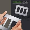 thumbnail image 5 of ENERLITES Elite Series Screwless Decorator Wall Plate Child Safe Outlet Cover, Size 3-Gang 4.68" H x 6.53" L, Unbreakable Polycarbonate Thermoplastic, SI8833-BSV, Brushed Silver, 5 of 5