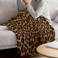 thumbnail image 3 of Brown Leopard Print Blanket Soft Cozy Warm Throw Blanket for Couch, Plush Fuzzy Flannel Fleece Blankets for Sofa, Classic Abstract Animal Patterned Bed Blankets Lightweight Gifts for Women, 40"x50", 3 of 9