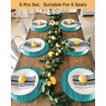 thumbnail image 4 of 13 Inch Round Placemats Set of 4, Ombre Turquoise Waves Non Slip Heat Insulation PP Table Mats, Abstract Art Gradient Modern Washable Place Mats for Kitchen Dining Party Table Decor, 4 of 7