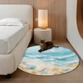 thumbnail image 2 of Round Rugs 3.3Ft, Blue Summer Beach Round Area Rug Washable Indoor Throw Carpet, Coastal Starfish Shell Nautical Ocean Soft Non Slip Circle Rug for Laundry Room Patio Home Decor Aesthetic, 2 of 8
