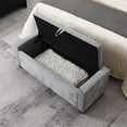 thumbnail image 2 of GZXS 48" Chenille Upholstered Bench with Button Tufted Seat, Flip-Top Storage Ottoman with Hidden Compartment, 350 lbs Weight Capacity, Light Gray, 2 of 8