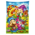 thumbnail image 3 of Ambesonne Fantasy Tablecloth Rectangular Table Cover, Cartoon Singing Elves Art, 60"x90", Multicolor, 3 of 4