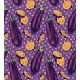 thumbnail image 3 of Eggplant Duvet Cover Set, Realistic Looking Eggplants with Eighties Inspired and Dotted Purple Background, Decorative 3 Piece Bedding Set with 2 Pillow Shams, Queen Size, Purple Orange, by Ambesonne, 3 of 3