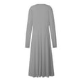 thumbnail image 4 of SNOWSONG Sundresses for Women 2024 Clearance! Women's 2024 Summer Autumn V-neck Long Sleeve Swinging Fashion Dress Long Dress, Boho Dresses, Casual Dresses, Maxi Dress for Women 1PC dress Dark Gray L, 4 of 4