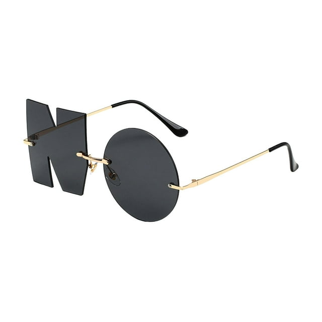 Gafas de sol sin letras Gafas de sol Gafas de calle Gafas de conducción Gafas únicas Gafas de sol sin montura para compras de fiestas de vacaciones Negro Salvador Gafas de sol de mujer