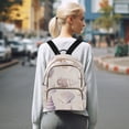 thumbnail image 7 of FORMRS Mini Backpack Purse for Women Quilted Travel Daypack Casual Shoulder Bag, Purple Watercolor Seashells, 7 of 7