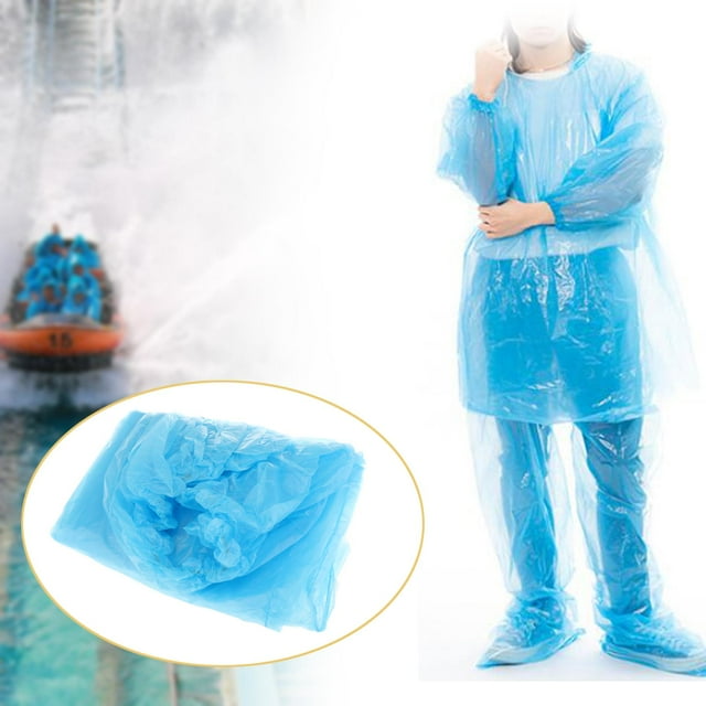 Poncho De Lluvia Desechable, Impermeable De Emergencia, Pantalones De Lluvia Para Viajes Al Aire Libre, ACC Azul