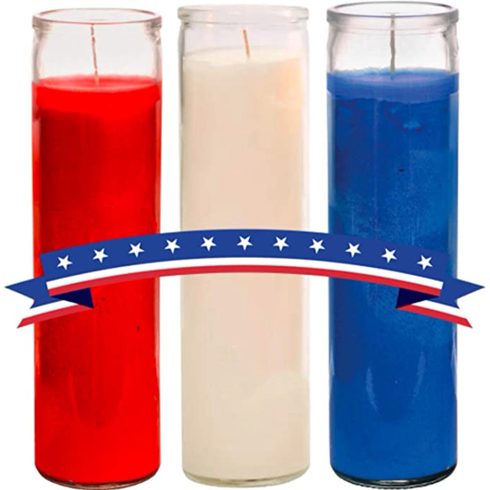 Candles Red White and Blue Wax Candle (3 Pack) Candle Jars