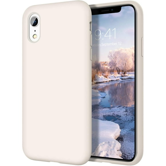 iPhone XR Cases, iPhone XR Case FYBTO Slim Lightweight Smooth Liquid Silicone Soft Gel Rubber Microfiber Lining Cushion Texture Cover Shockproof Protective Phone Cases for iPhone 10 XR, Light Blue