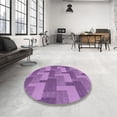thumbnail image 3 of Ahgly Company Indoor Round Patterned Violet Purple Area Rugs, 6' Round, 3 of 6
